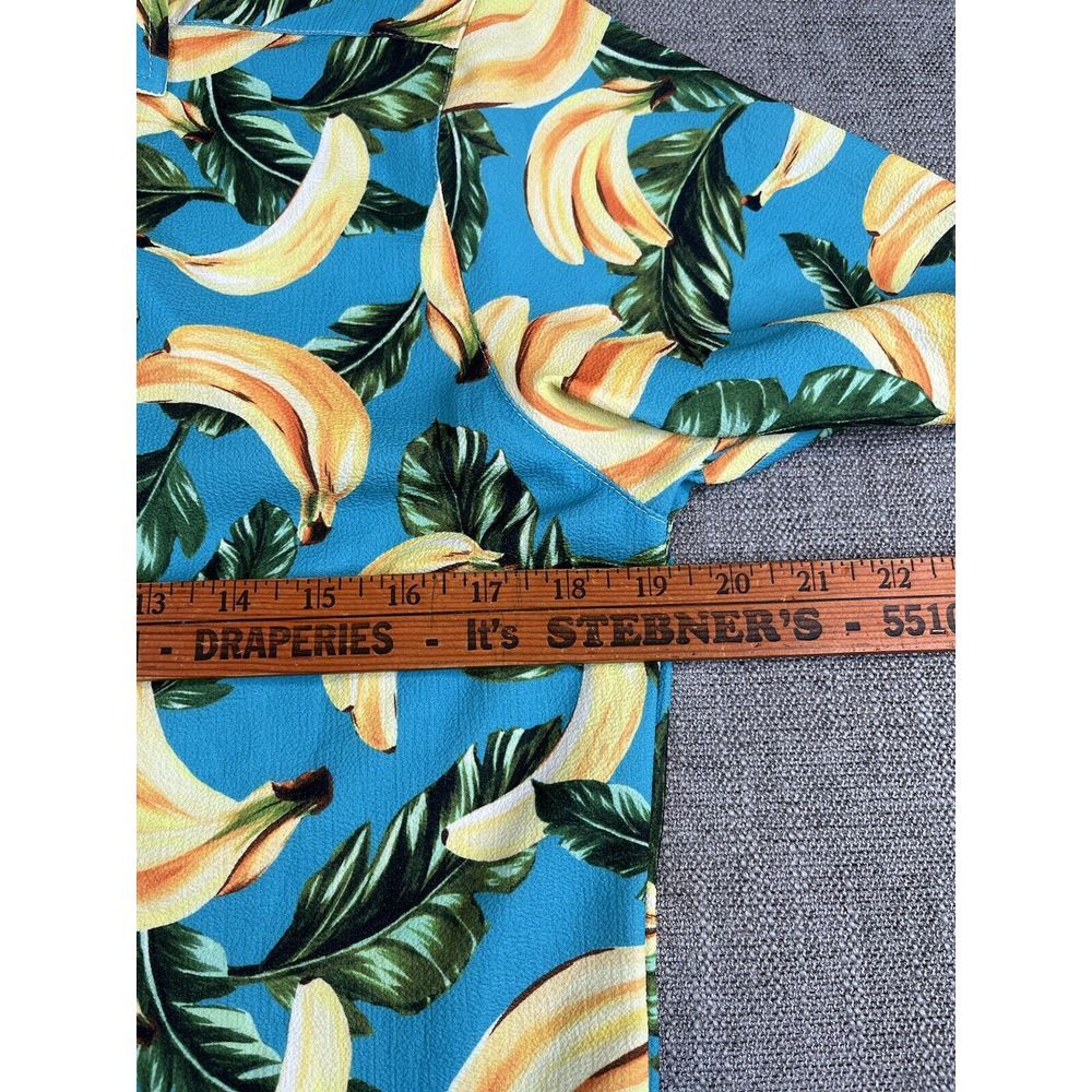 Seaplane Shirt Mens (2xs) Blue Yellow Bananas Dammit Lightweight Button Casual View 4